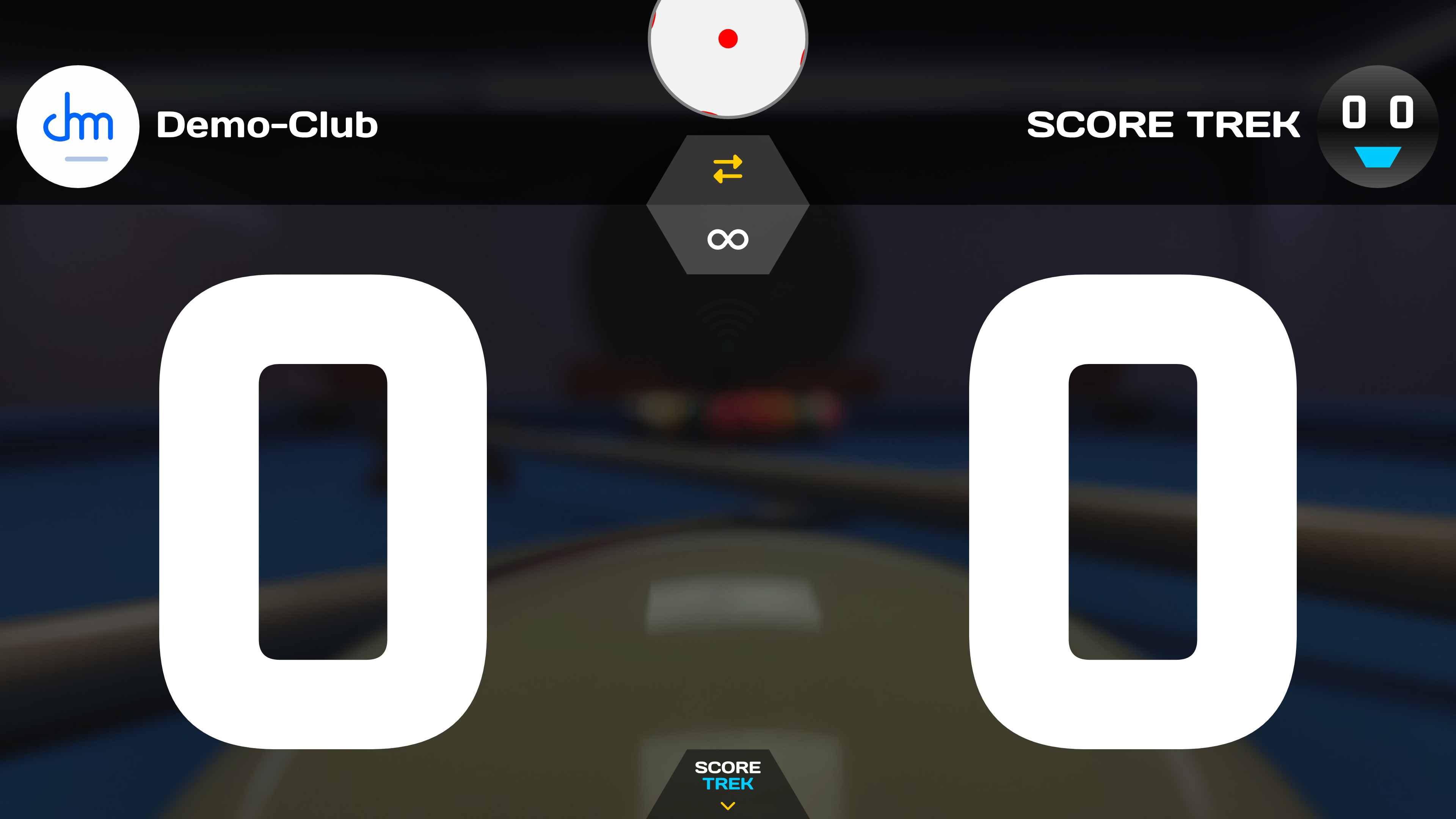 Scoreboard im Ruhezustand — bereit für die Spielerauswahl.